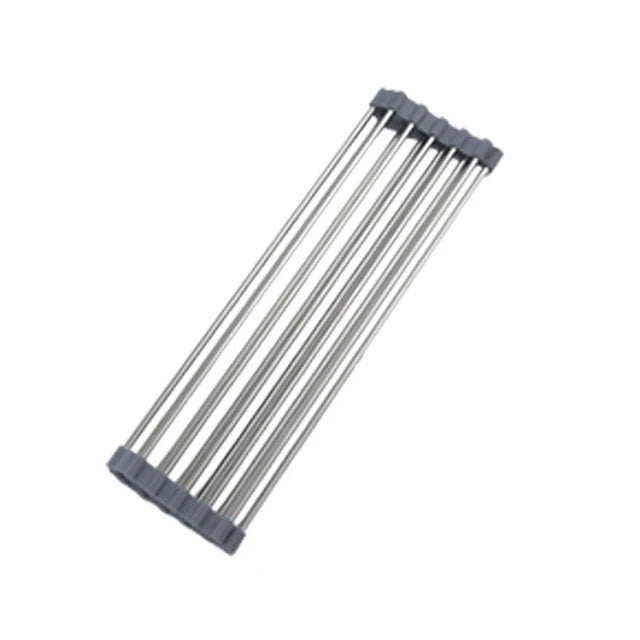 Roll-Up Sink Drying Rack (304 Stainless + Silicone)